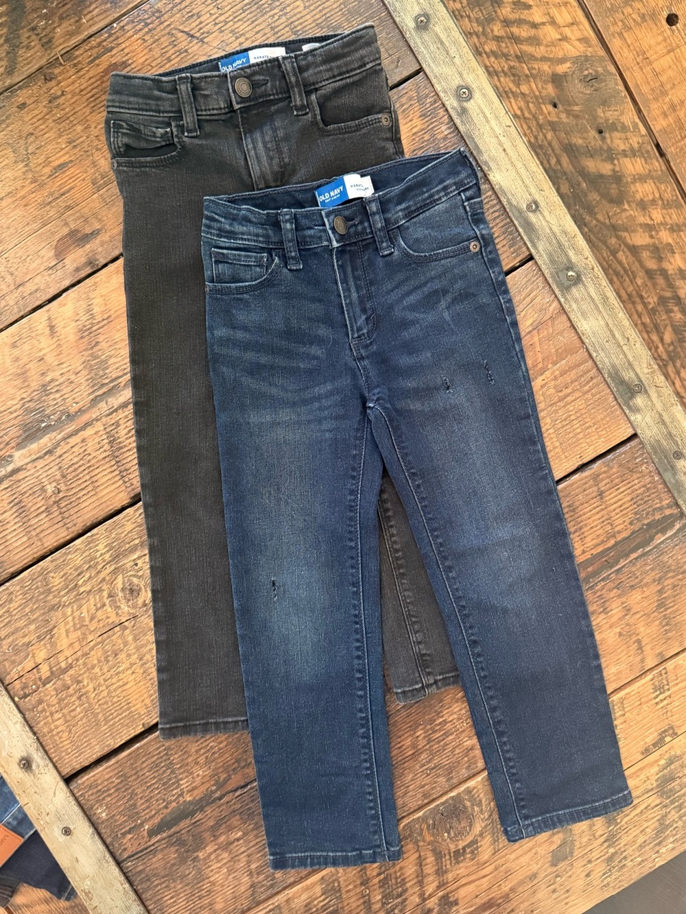 Old Navy Black and Blue Kids Karate Skinny Jeans - 5T